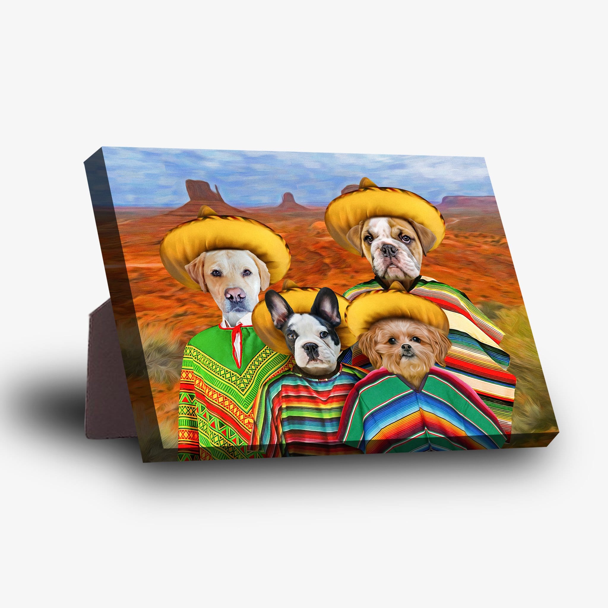 Lienzo de pie personalizado para 4 mascotas &#39;4 Amigos&#39;