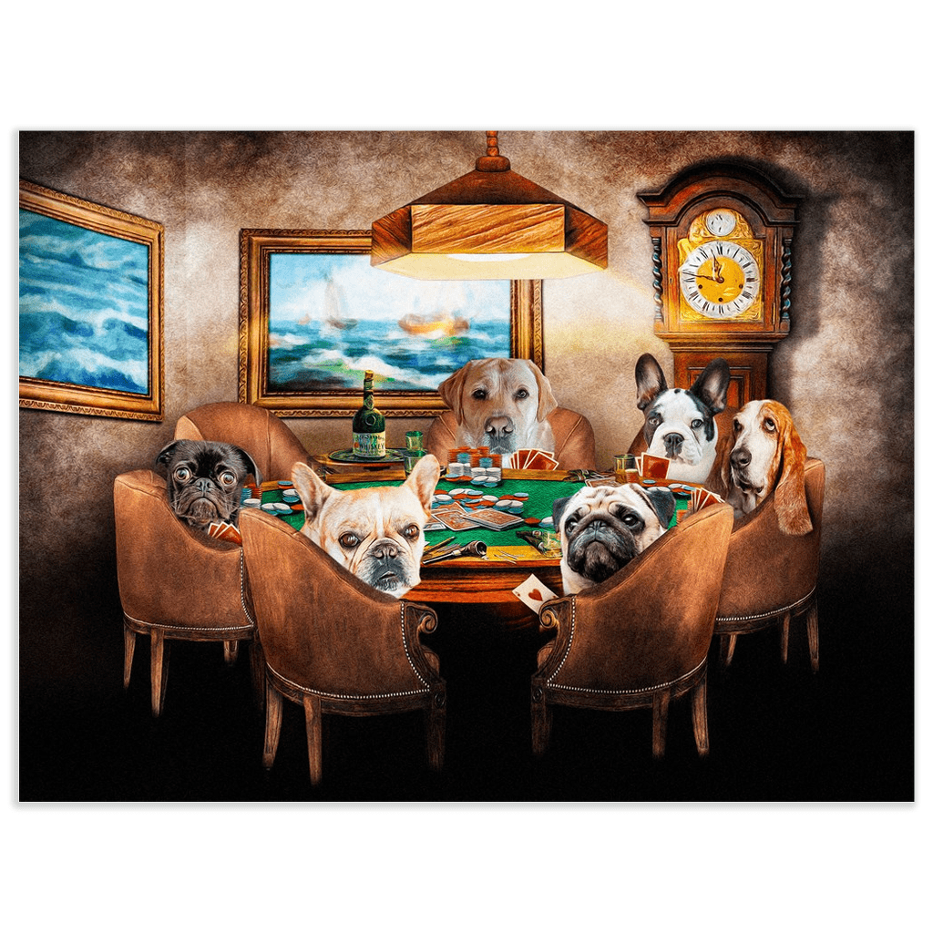 Póster personalizado de 6 mascotas &#39;The Poker Players&#39;