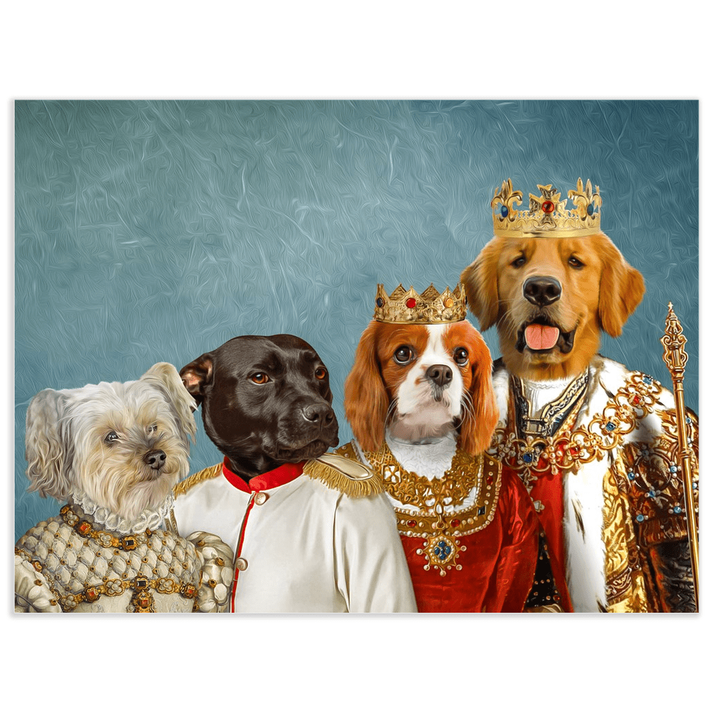 Póster personalizado con 4 mascotas &#39;La Familia Real&#39;