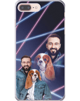 Funda para teléfono personalizada Lazer Portrait Pet (femenino)/humano (masculino) de los años 80