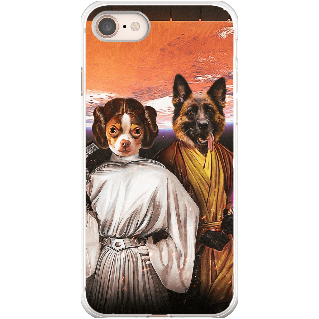 &#39;Princess Leidown &amp; Jedi-Doggo&#39; Personalized 2 Pet Phone Case