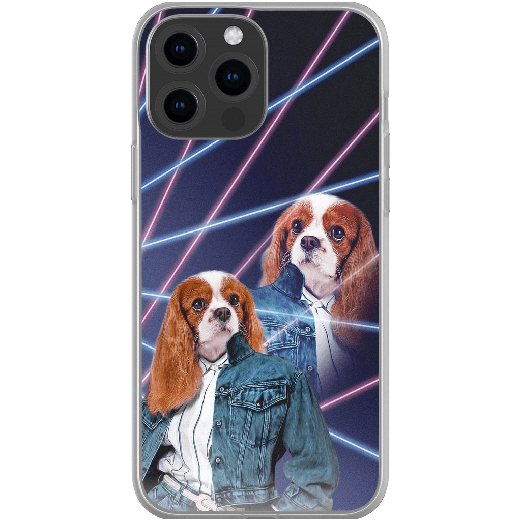 Funda personalizada para teléfono con mascota &#39;Lazer Portrait (femenino) de los años 80&#39;