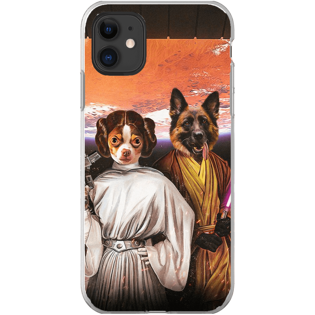 &#39;Princess Leidown &amp; Jedi-Doggo&#39; Personalized 2 Pet Phone Case