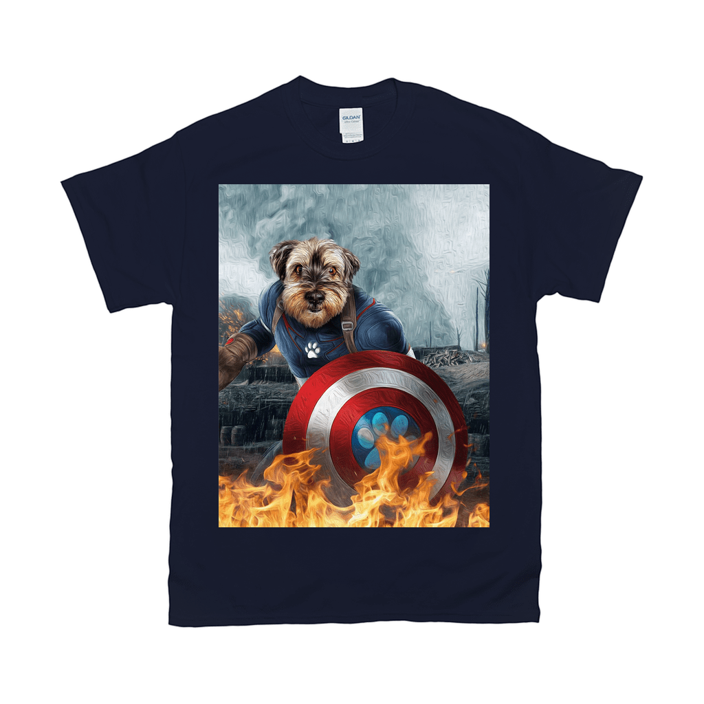 Camiseta personalizada para mascotas &#39;Capitán Doggmerica&#39; 