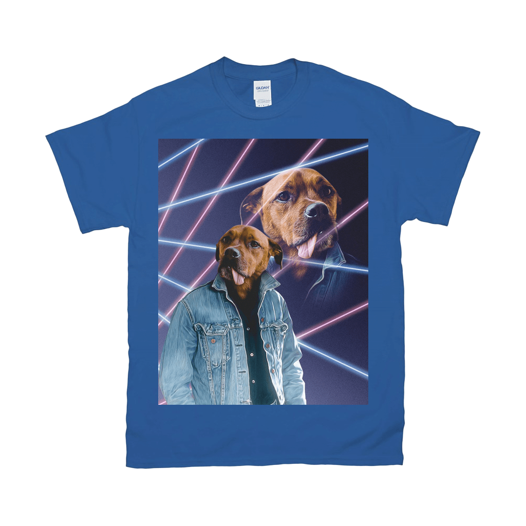 Camiseta personalizada para mascotas &#39;1980s Lazer Portrait&#39;