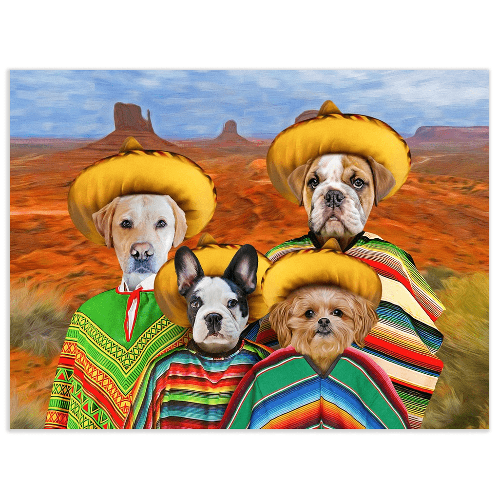 &#39;4 amigos&#39; Póster personalizado para 4 mascotas