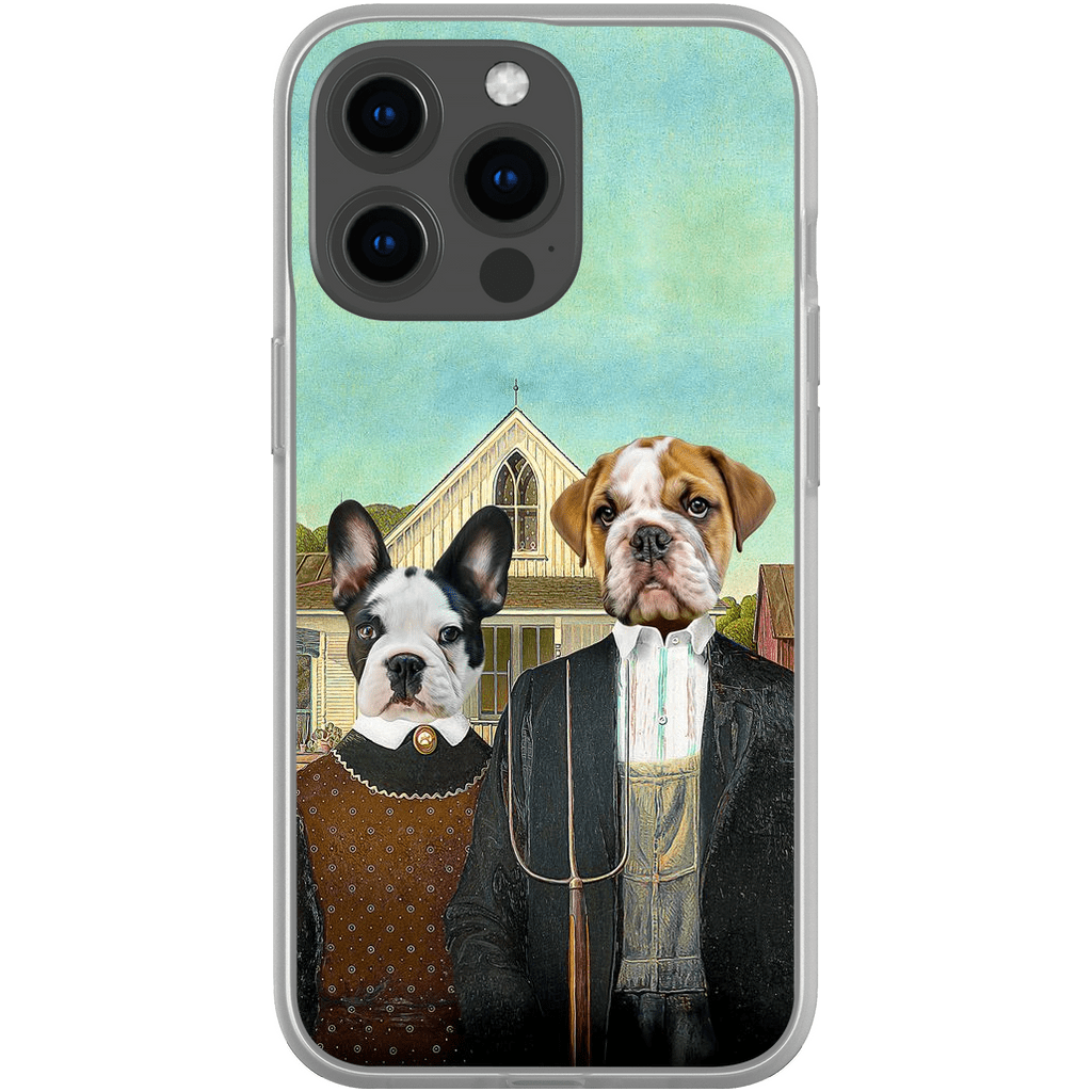 &#39;American Pawthic&#39; Personalized 2 Pet Phone Case