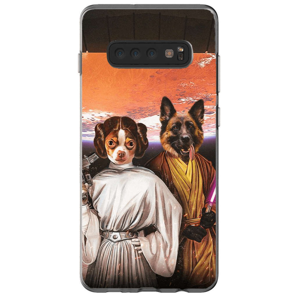 &#39;Princess Leidown &amp; Jedi-Doggo&#39; Personalized 2 Pet Phone Case