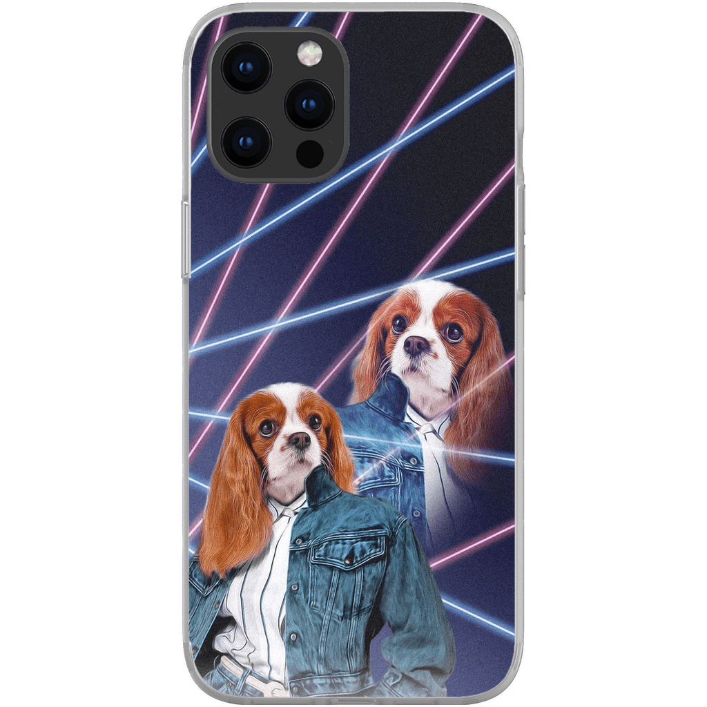 Funda personalizada para teléfono con mascota &#39;Lazer Portrait (femenino) de los años 80&#39;