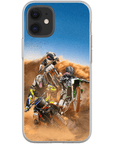 Funda personalizada para teléfono con 3 mascotas 'The Motocross Riders'