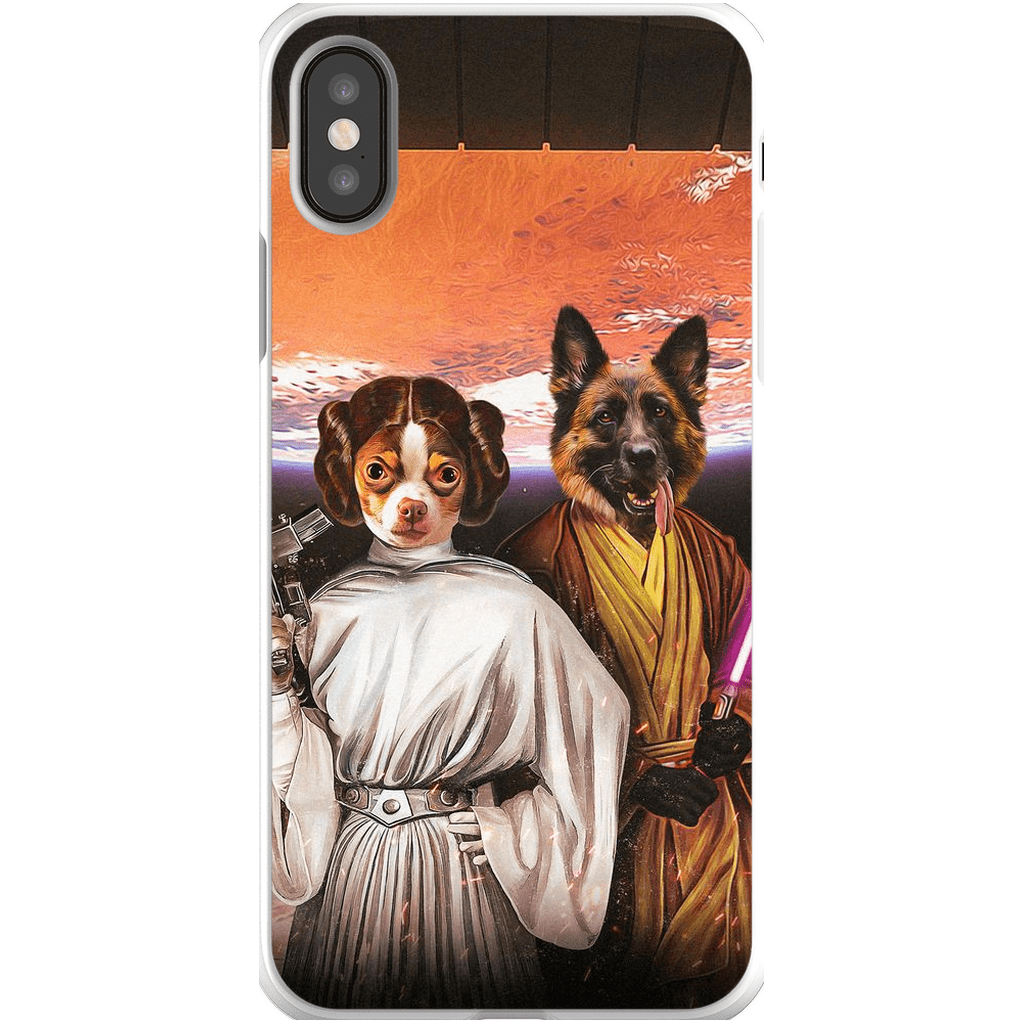 &#39;Princess Leidown &amp; Jedi-Doggo&#39; Personalized 2 Pet Phone Case