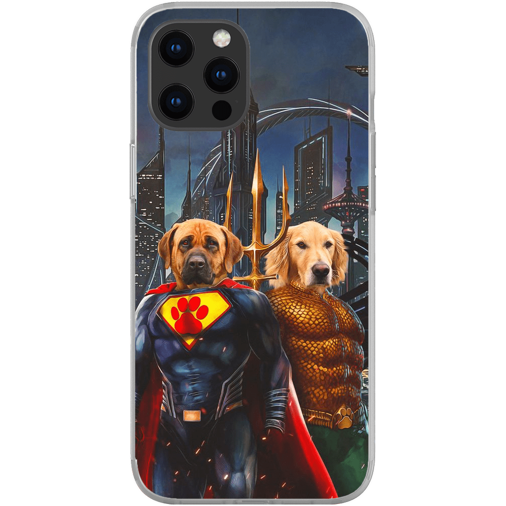 &#39;Superdog &amp; Aquadog&#39; Personalized 2 Pet Phone Case