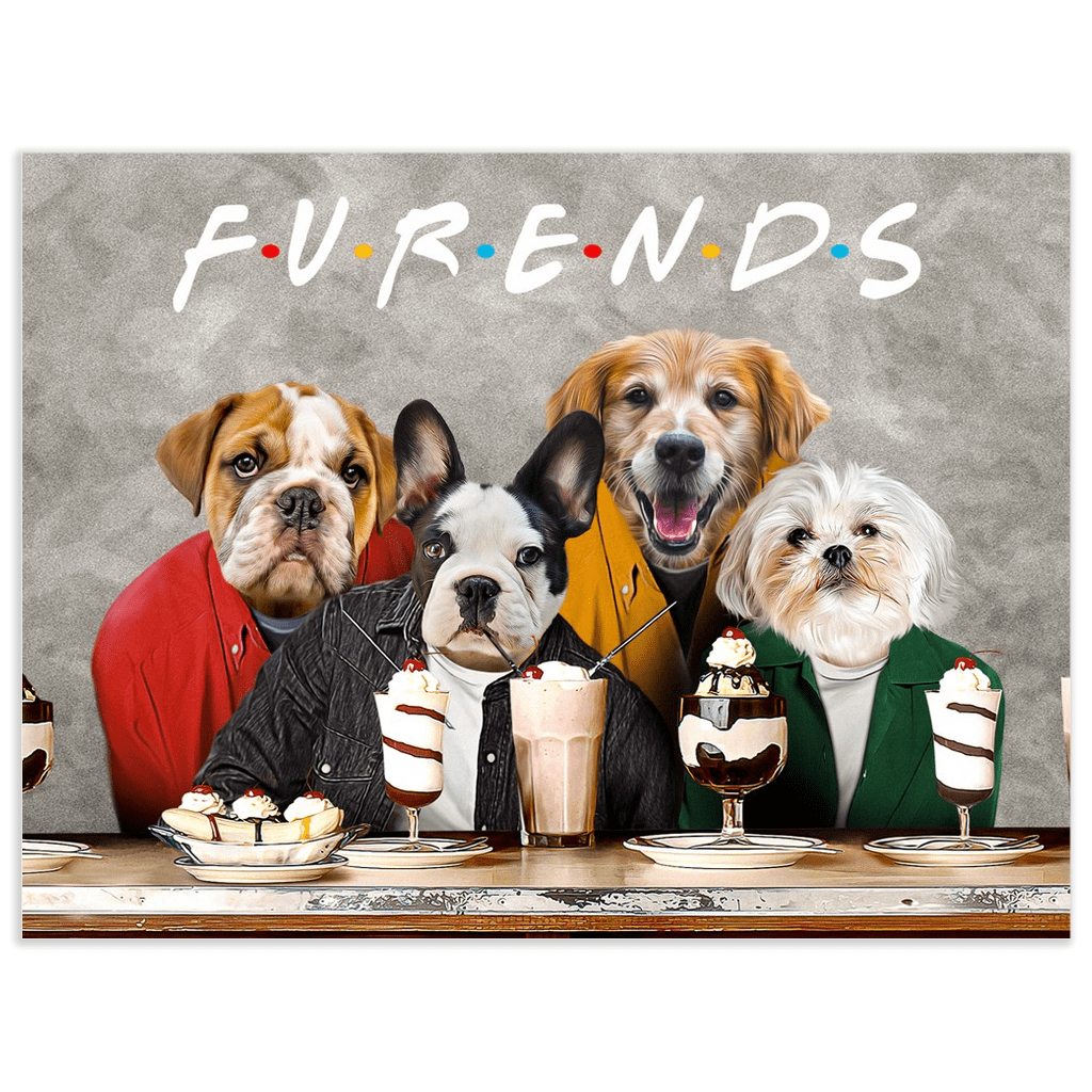 Póster personalizado para 4 mascotas &#39;Furends&#39;