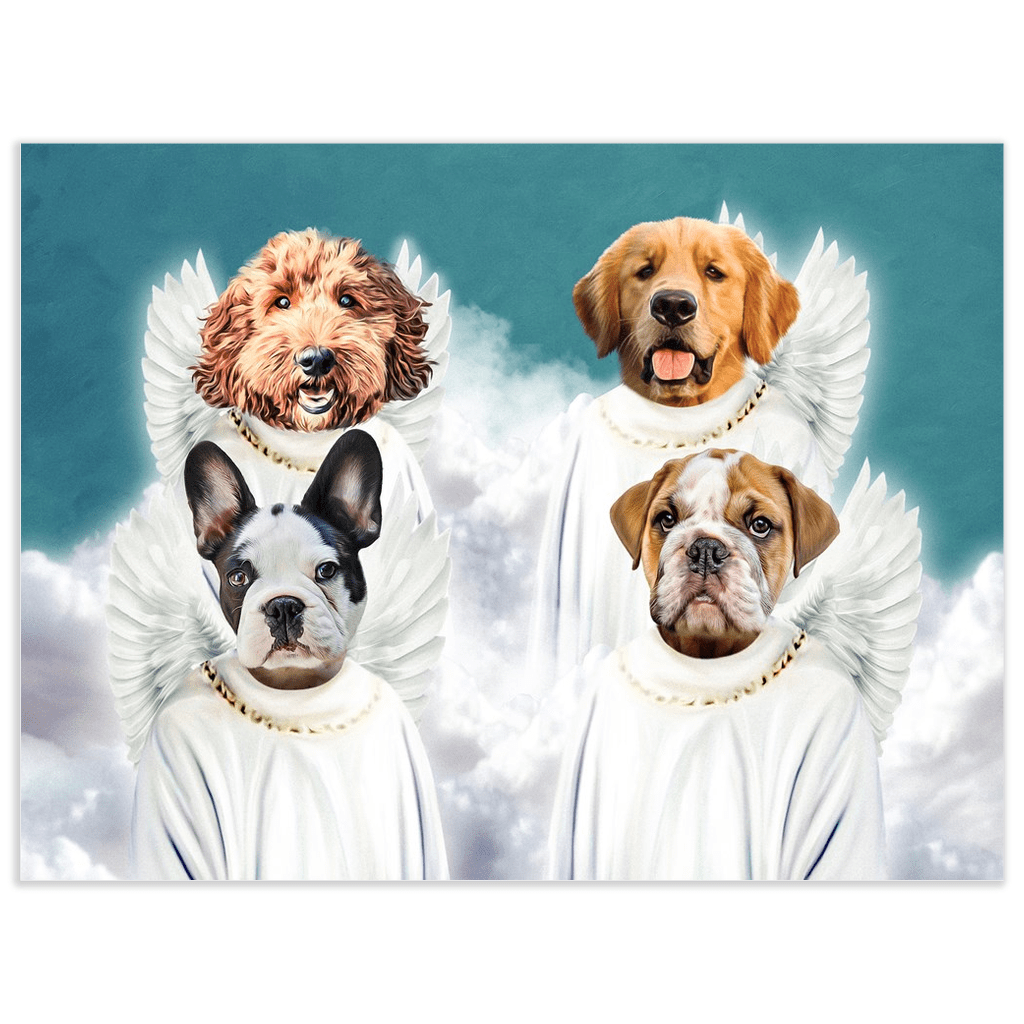 Póster personalizado para 4 mascotas &#39;4 Ángeles&#39;