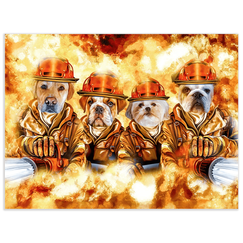 Póster personalizado de 4 mascotas &#39;Los Bomberos&#39;