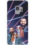 Funda para teléfono personalizada Lazer Portrait Pet (femenino)/humano (masculino) de los años 80