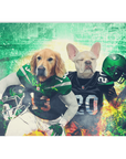 'New York Jet-Doggos' Personalized 2 Pet Blanket