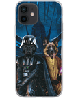 Funda personalizada para teléfono con 2 mascotas 'Darth Woofer &amp; Jedi-Doggo'