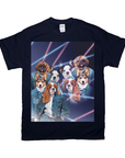 Camiseta personalizada para 4 mascotas 'Retrato Lazer de los años 80 (4 hembras)' 