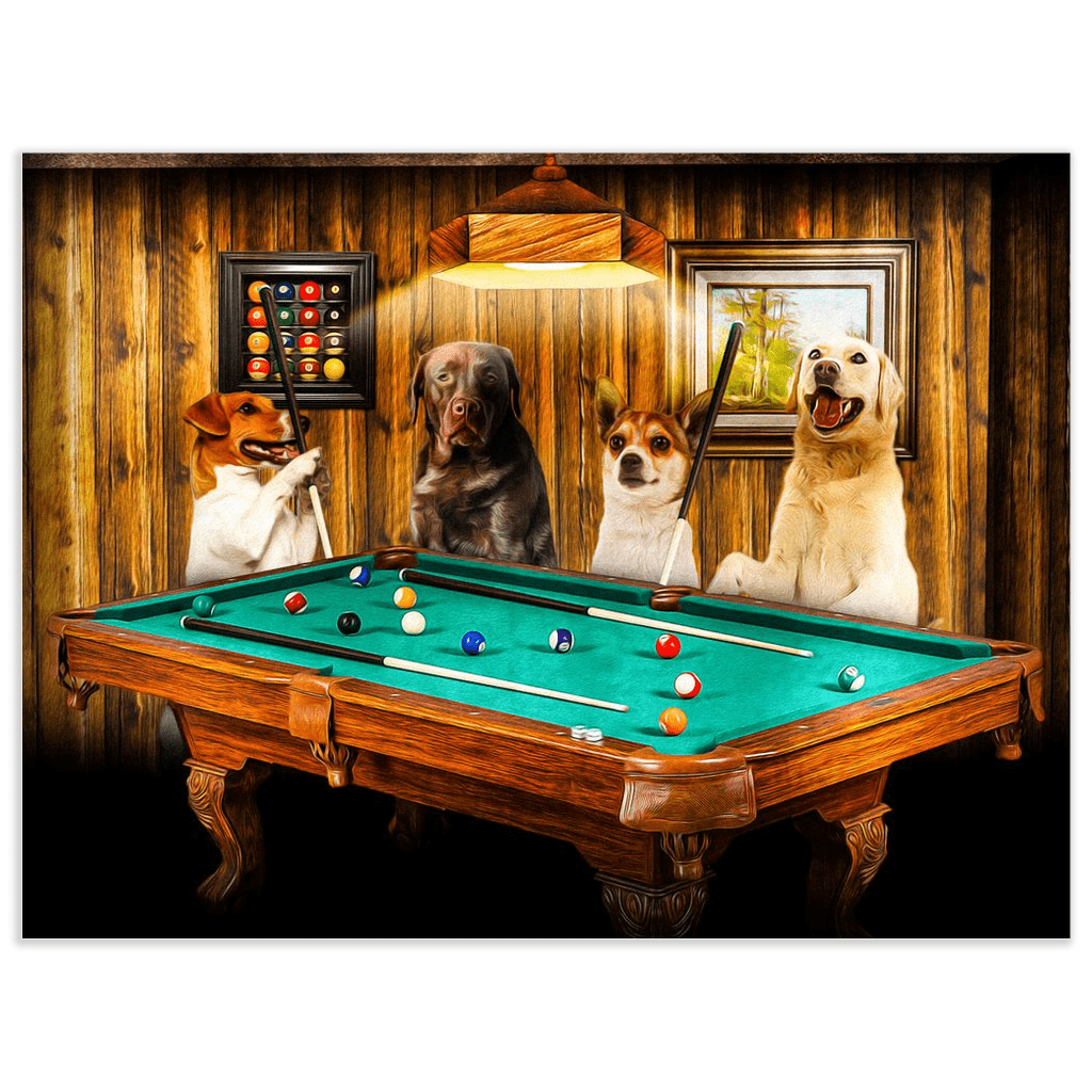 Póster personalizado de 4 mascotas &#39;The Pool Players&#39;