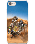 Funda personalizada para teléfono con 3 mascotas 'The Motocross Riders'