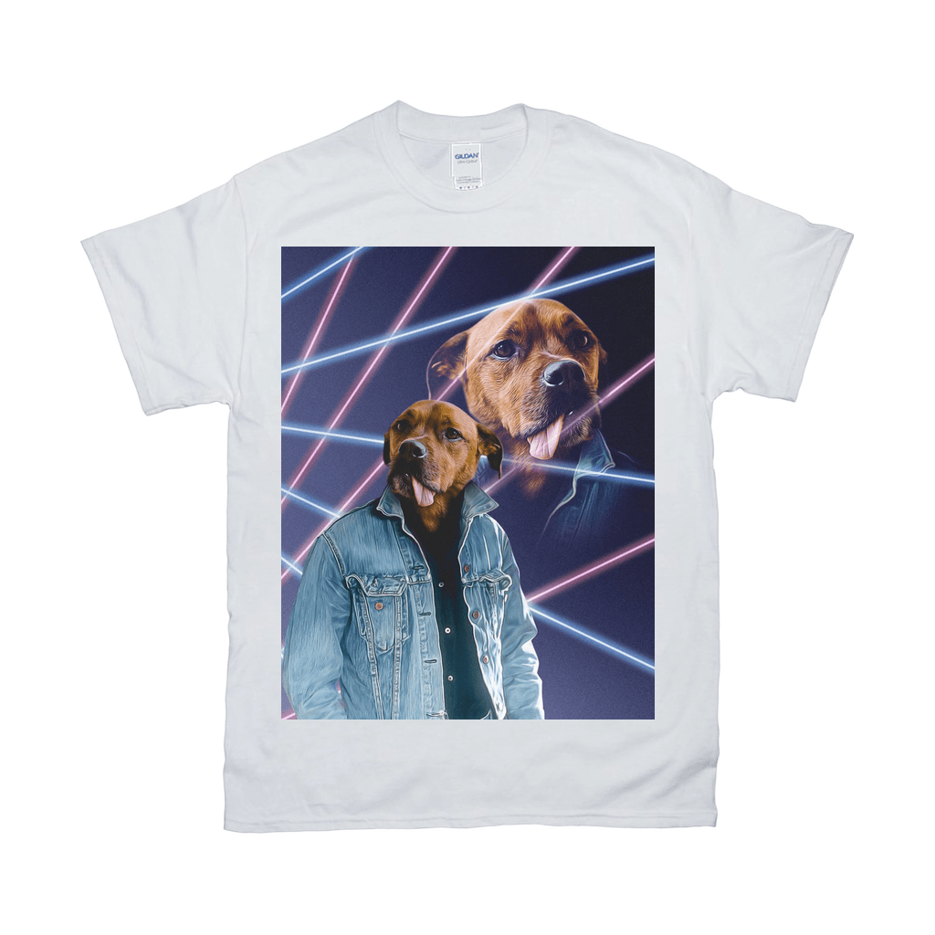 Camiseta personalizada para mascotas &#39;1980s Lazer Portrait&#39;