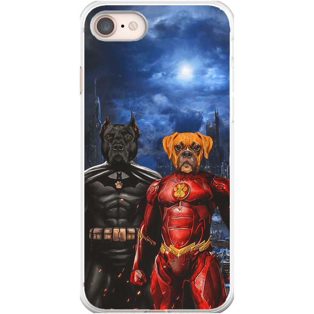 &#39;Batdog &amp; Flash Doggo&#39; Personalized 2 Pet Phone Case