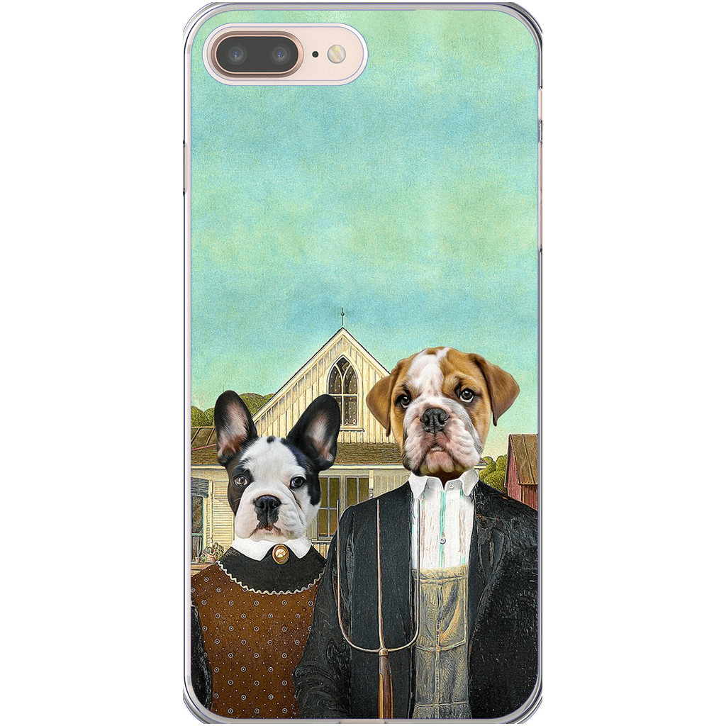 Funda personalizada para teléfono con 2 mascotas &#39;American Pawthic&#39;