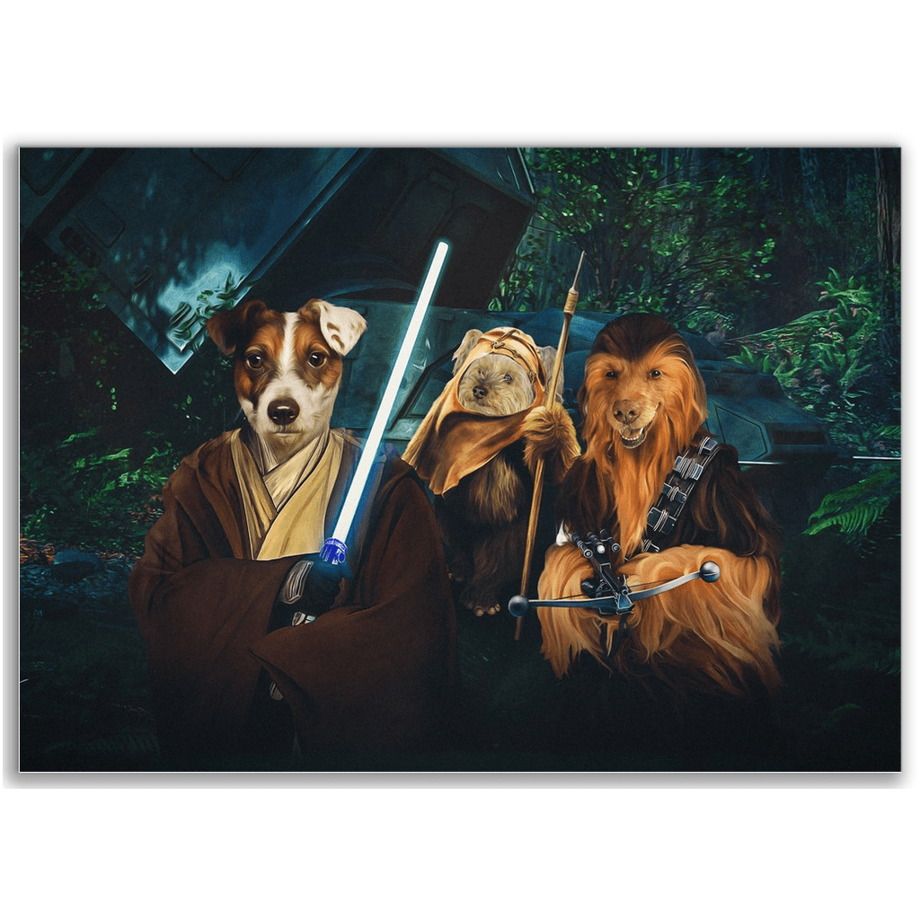 Póster personalizado con 3 mascotas &#39;Star Woofers 2&#39;