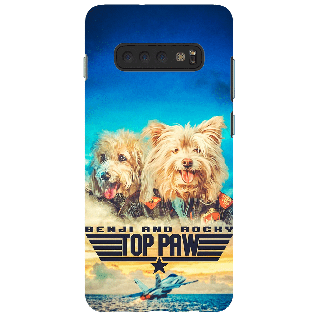 Funda personalizada para teléfono con 2 mascotas &#39;Top Paw&#39;