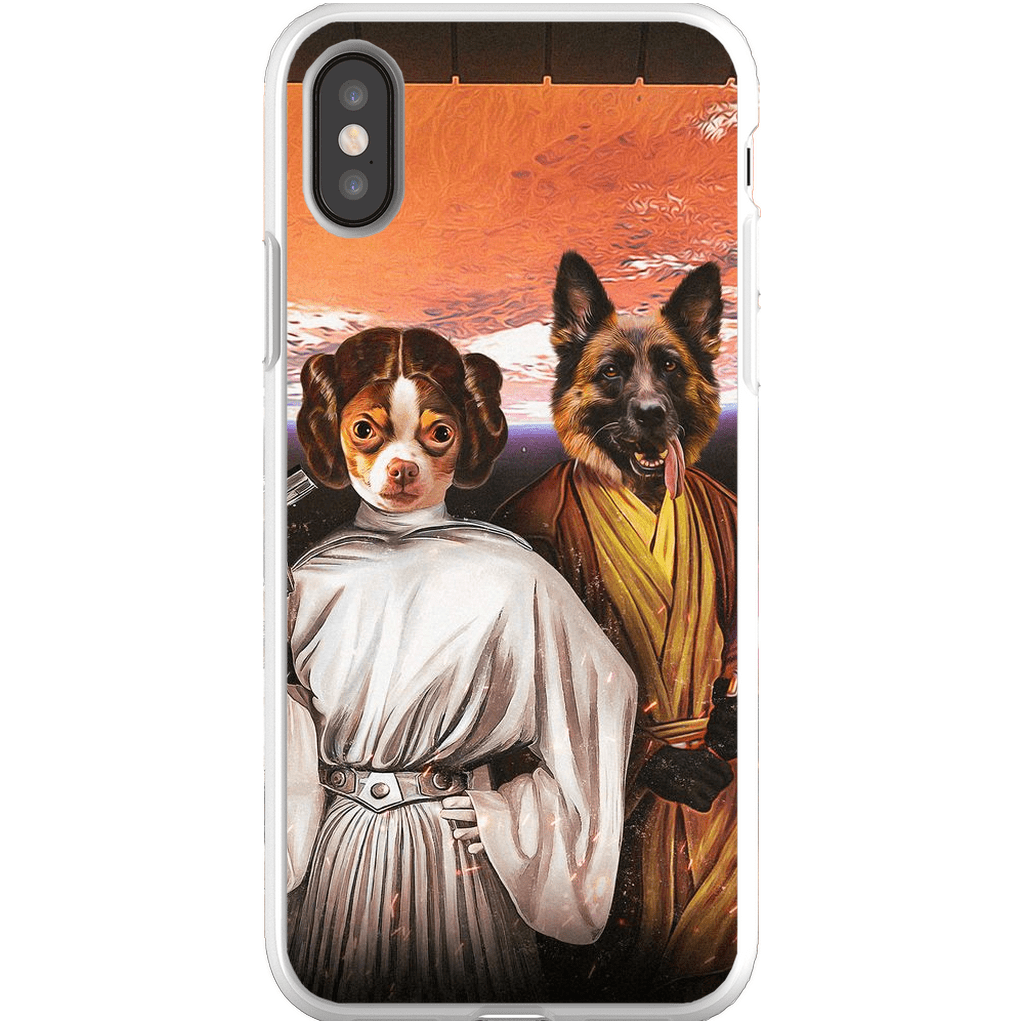 &#39;Princess Leidown &amp; Jedi-Doggo&#39; Personalized 2 Pet Phone Case