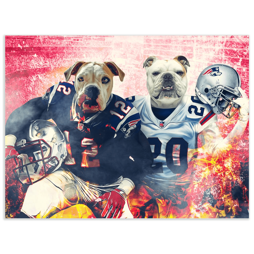 Póster Personalizado para 2 mascotas &#39;New England Doggos&#39;