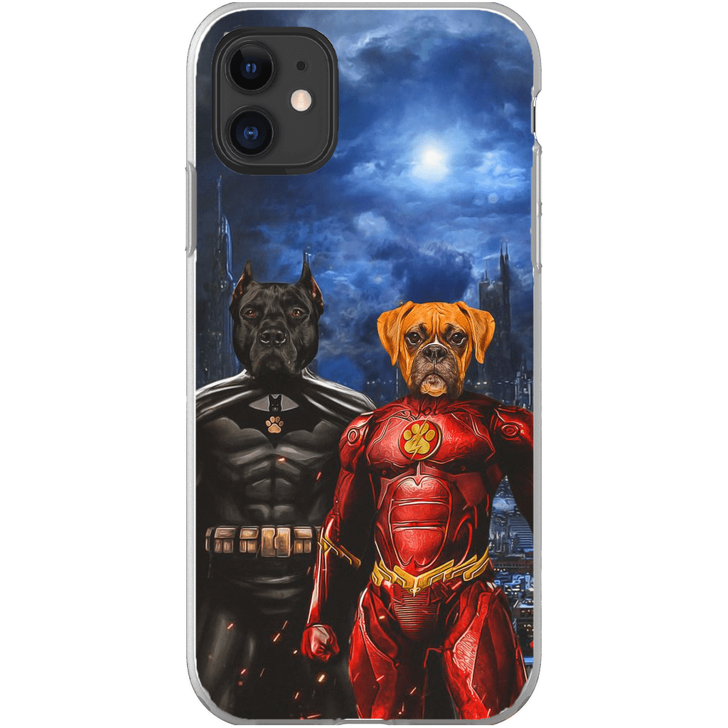 &#39;Batdog &amp; Flash Doggo&#39; Personalized 2 Pet Phone Case