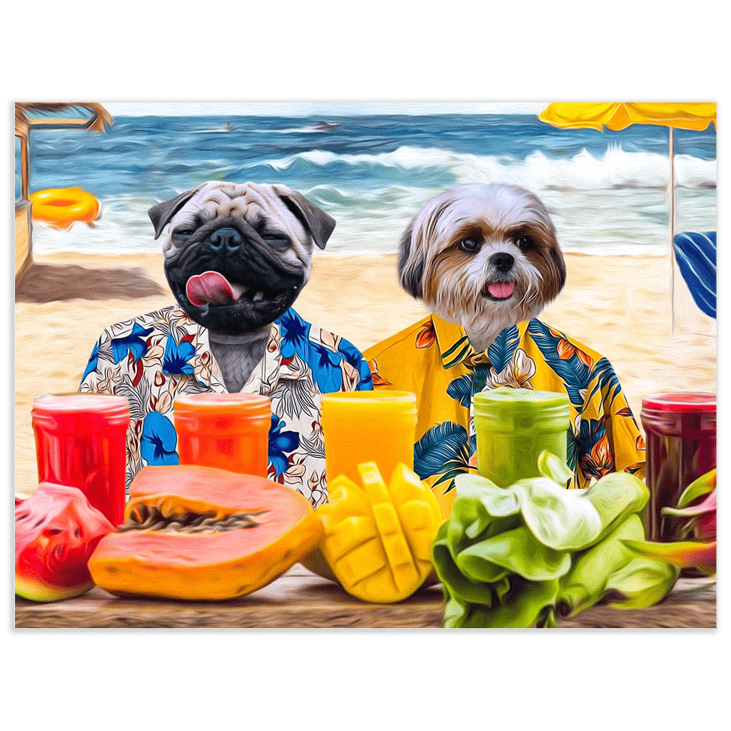 Póster personalizado para 2 mascotas &#39;The Beach Dogs&#39;