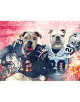 Lienzo personalizado para 2 mascotas 'New England Doggos'