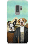 Funda personalizada para teléfono con 2 mascotas 'American Pawthic'