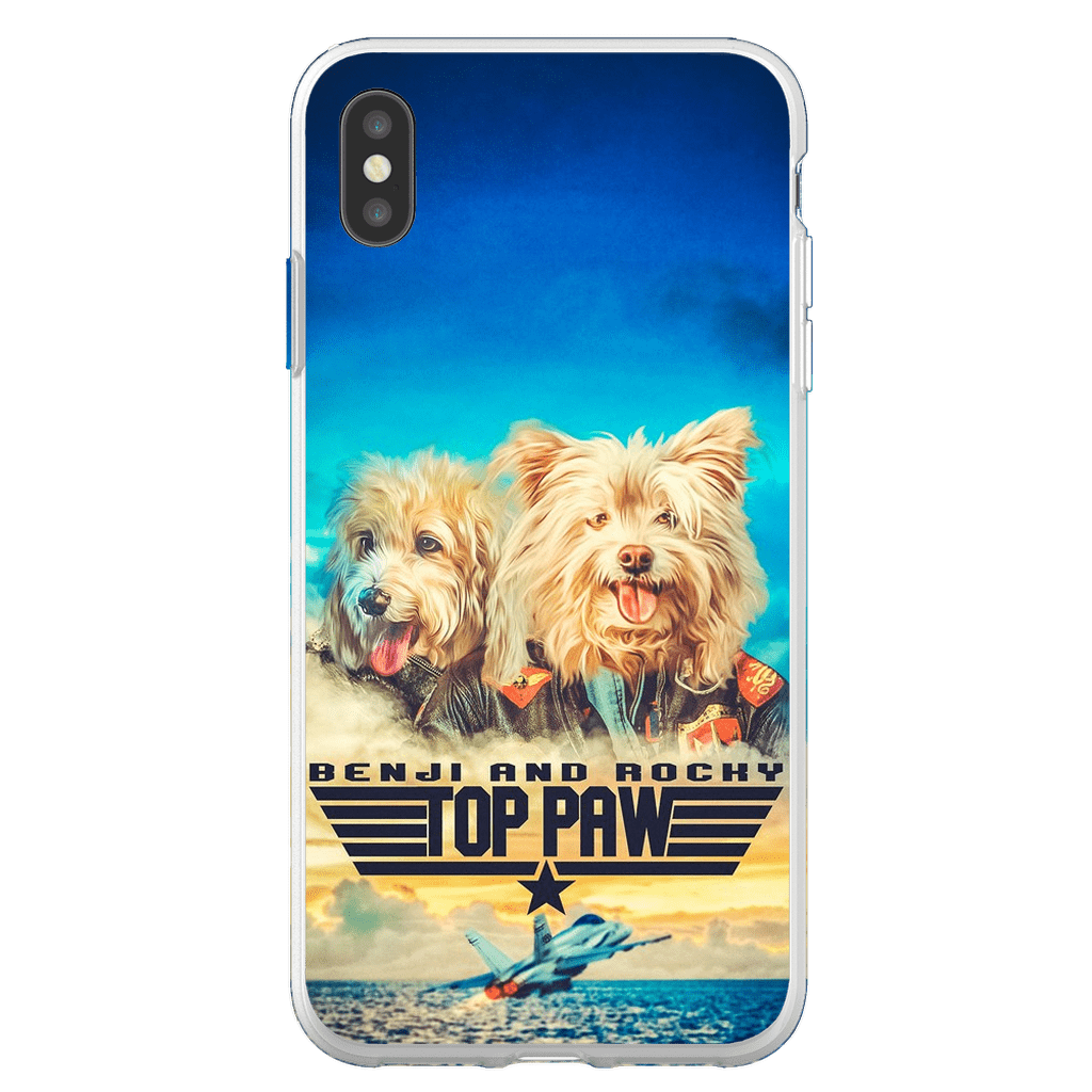 Funda personalizada para teléfono con 2 mascotas &#39;Top Paw&#39;