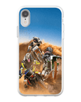 Funda personalizada para teléfono con 3 mascotas 'The Motocross Riders'