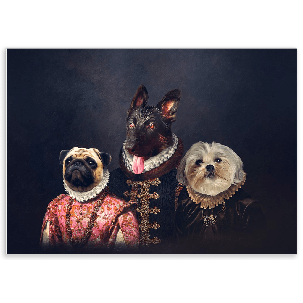 Póster personalizado con 3 mascotas &#39;La familia Duke&#39;