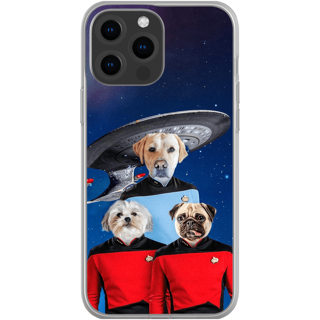 &#39;Doggo-Trek&#39; Funda personalizada para teléfono con 3 mascotas