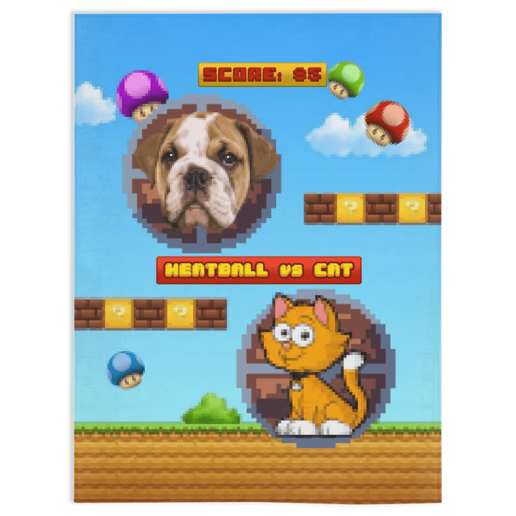 Retro Video Game Personalized Pet Blanket