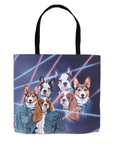 '1980's Lazer Portrait (Females)' Personalized 3 Pet Tote Bag