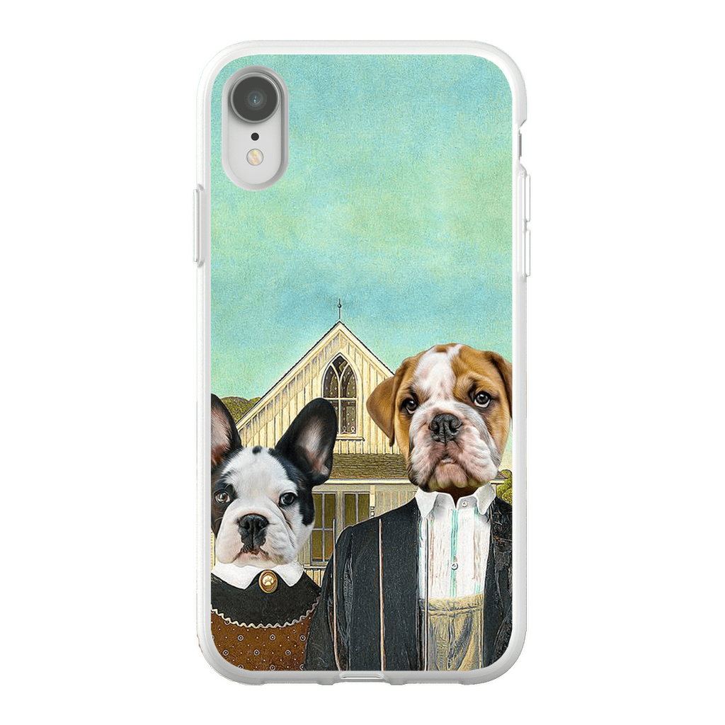 Funda personalizada para teléfono con 2 mascotas &#39;American Pawthic&#39;