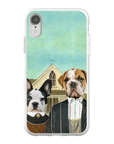 Funda personalizada para teléfono con 2 mascotas 'American Pawthic'