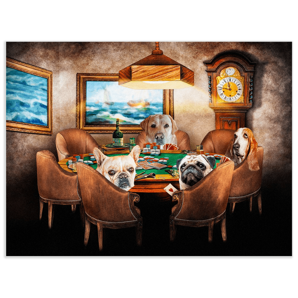 Póster personalizado de 4 mascotas &#39;The Poker Players&#39;