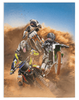 'The Motocross Riders' Personalized 3 Pet Blanket