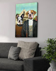 'American Pawthic' Personalized 2 Pet Canvas