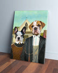 'American Pawthic' Personalized 2 Pet Canvas