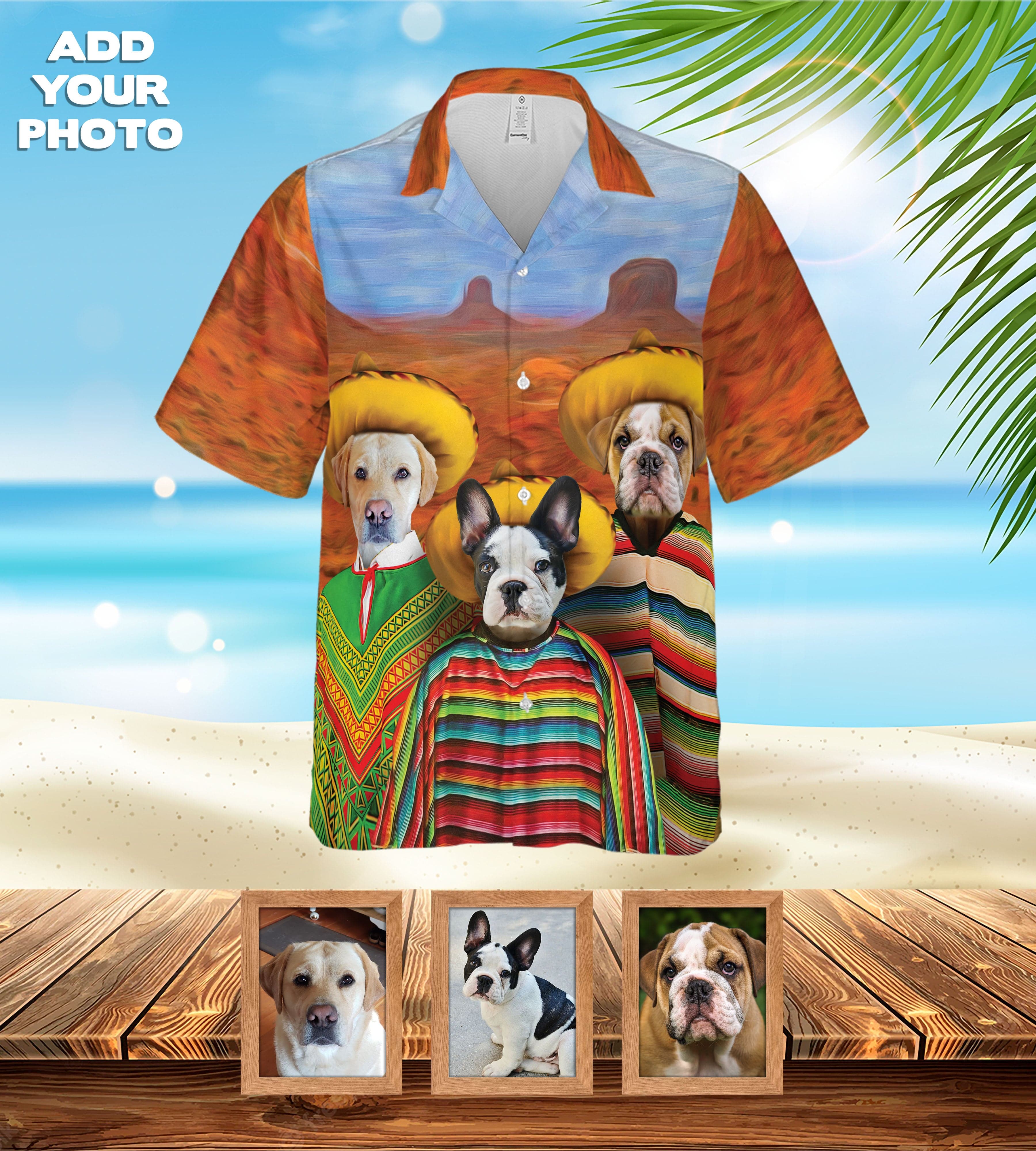 Camisa hawaiana personalizada (Los Amigos) (1-7 mascotas)