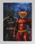 'Batdog & Flash Doggo' Personalized 2 Pet Blanket